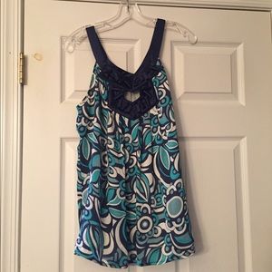 Top with Satin Details & Chiffon underlining EUC